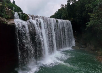 Aerial View of Krang Suri Waterfall Meghalaya India