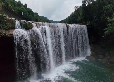 Aerial View of Krang Suri Waterfall Meghalaya India