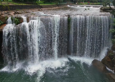Aerial View of Krang Suri Waterfall Meghalaya India
