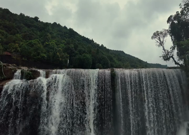 Aerial View of Krang Suri Waterfall Meghalaya India