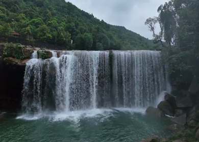 Aerial View of Krang Suri Waterfall Meghalaya India