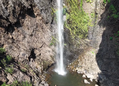 Aerial View of Kudlu Teertha Waterfall in Western Ghats Karnataka India
