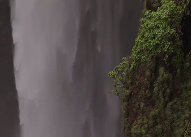Aerial View of Kumbhe Waterfall and Misty Cliffs Maharashtra