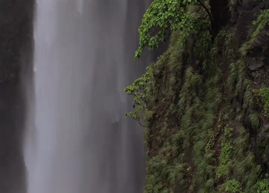 Aerial View of Kumbhe Waterfall and Misty Cliffs Maharashtra