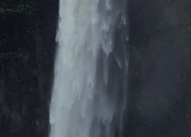 Aerial View of Kumbhe Waterfall and Misty Cliffs Maharashtra