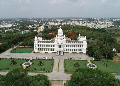 Aerial View of Lalitha Mahal Palace in Mysuru, Karnataka, India