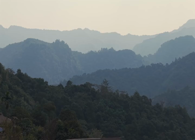 Aerial View of Layered Mountains in Arunachal Pradesh India