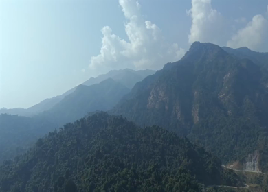 Aerial View of Layered Mountains in Arunachal Pradesh India