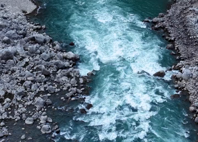 Aerial View of Lohit River Flowing Through Mountains in Kaho Arunachal Pradesh India