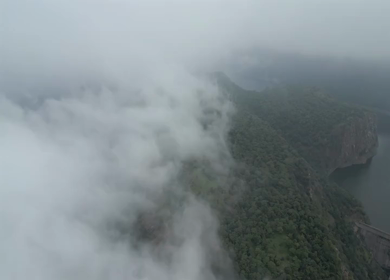 Aerial View of Lush Green Hills Forests and Water Bodies in Pratapgarh Rajasthan India