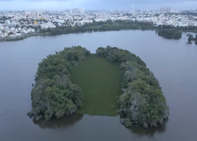 Aerial View of Madiwala Lake and Bangalore Cityscape in India