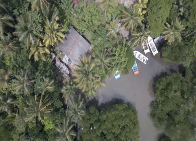 Aerial View of Madu Ganga Mangrove Lagoon and Islands Sri Lanka
