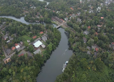 Aerial View of Madu Ganga Mangrove Lagoon and Islands Sri Lanka