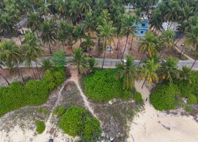 Aerial View of Malpe Beach Coastline and Breakwaters in Udupi Karnataka India