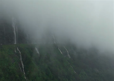 Aerial View of Malshej Ghat Road and Waterfalls Maharashtra India