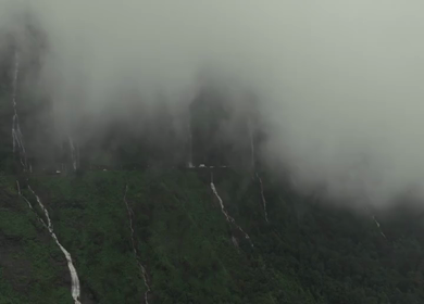 Aerial View of Malshej Ghat Road and Waterfalls Maharashtra India
