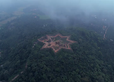 Aerial View of Manjarabad Fort in Sakleshpur Karnataka
