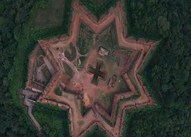 Aerial View of Manjarabad Fort in Sakleshpur Karnataka