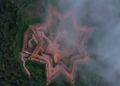 Aerial View of Manjarabad Fort in Sakleshpur Karnataka