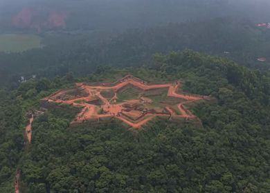 Aerial View of Manjarabad Fort in Sakleshpur Karnataka