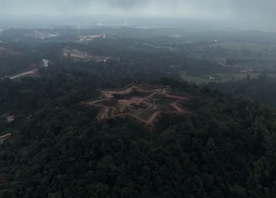 Aerial View of Manjarabad Fort in Sakleshpur Karnataka