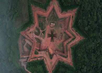 Aerial View of Manjarabad Fort in Sakleshpur Karnataka