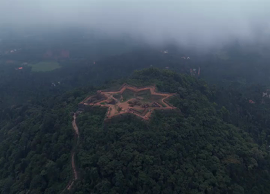 Aerial View of Manjarabad Fort in Sakleshpur Karnataka