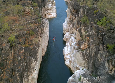 Aerial View of Marble Rocks at Bhedaghat, Jabalpur, Madhya Pradesh