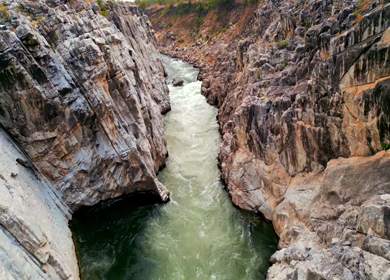 Aerial View of Marble Rocks at Bhedaghat, Jabalpur, Madhya Pradesh