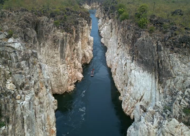 Aerial View of Marble Rocks at Bhedaghat, Jabalpur, Madhya Pradesh