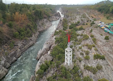 Aerial View of Marble Rocks at Bhedaghat, Jabalpur, Madhya Pradesh