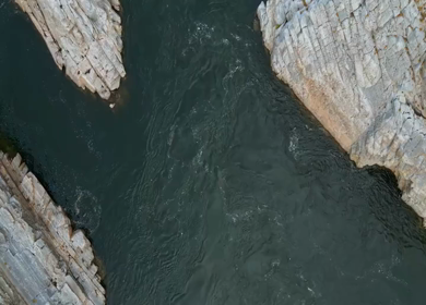 Aerial View of Marble Rocks at Bhedaghat, Jabalpur, Madhya Pradesh