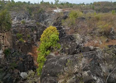 Aerial View of Marble Rocks at Bhedaghat, Jabalpur, Madhya Pradesh