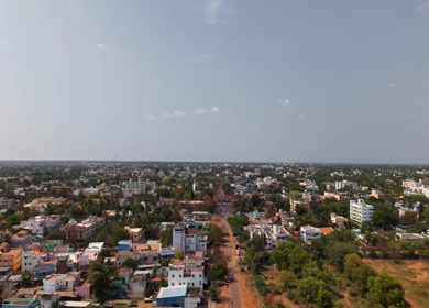 10th April 2026 : Aerial View of Massive Political Rally Crowd in Karaikudi Tamil Nadu India