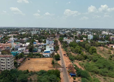10th April 2026 : Aerial View of Massive Political Rally Crowd in Karaikudi Tamil Nadu India