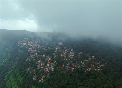 Aerial View of Matheran Misty Hill Station, Maharashtra, India