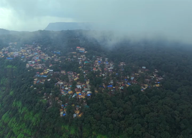 Aerial View of Matheran Misty Hill Station, Maharashtra, India