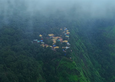 Aerial View of Matheran Misty Hill Station, Maharashtra, India