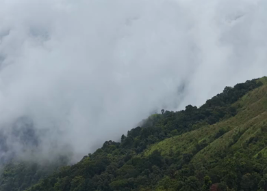Aerial View of Misty Hills and Dense Forest Landscape Kanyakumari Tamil Nadu