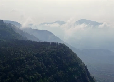 Aerial View of Misty Hills and Forested Valleys Near Jam Gate Mhow Madhya Pradesh