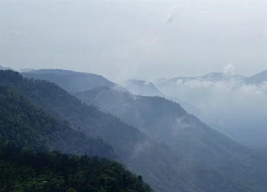Aerial View of Misty Hills and Forested Valleys Near Jam Gate Mhow Madhya Pradesh