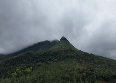 Aerial View of Misty Mountain Landscape in Chikkamagaluru Karnataka India