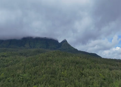 Aerial View of Misty Mountain Landscape in Chikkamagaluru Karnataka India
