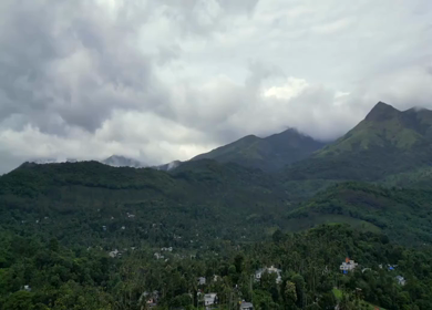Aerial View of Misty Mountains in Wayanad Kerala India