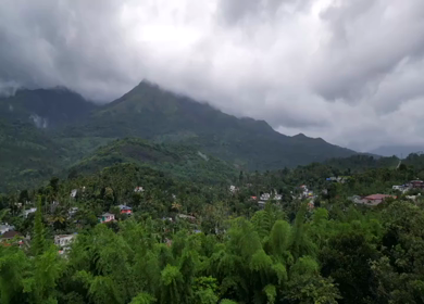 Aerial View of Misty Mountains in Wayanad Kerala India