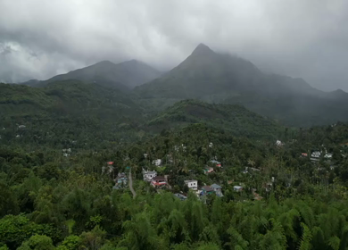 Aerial View of Misty Mountains in Wayanad Kerala India