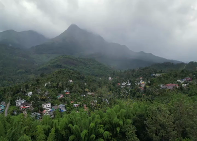 Aerial View of Misty Mountains in Wayanad Kerala India