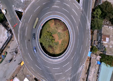 Aerial View of Modern Circular Flyover in Jabalpur, India