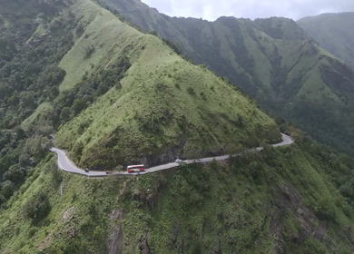 Aerial View of Mountain Road in Charmadi Ghat Karnataka India