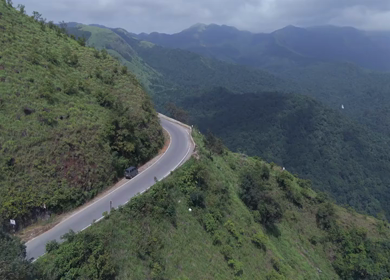 Aerial View of Mountain Road in Charmadi Ghat Karnataka India
